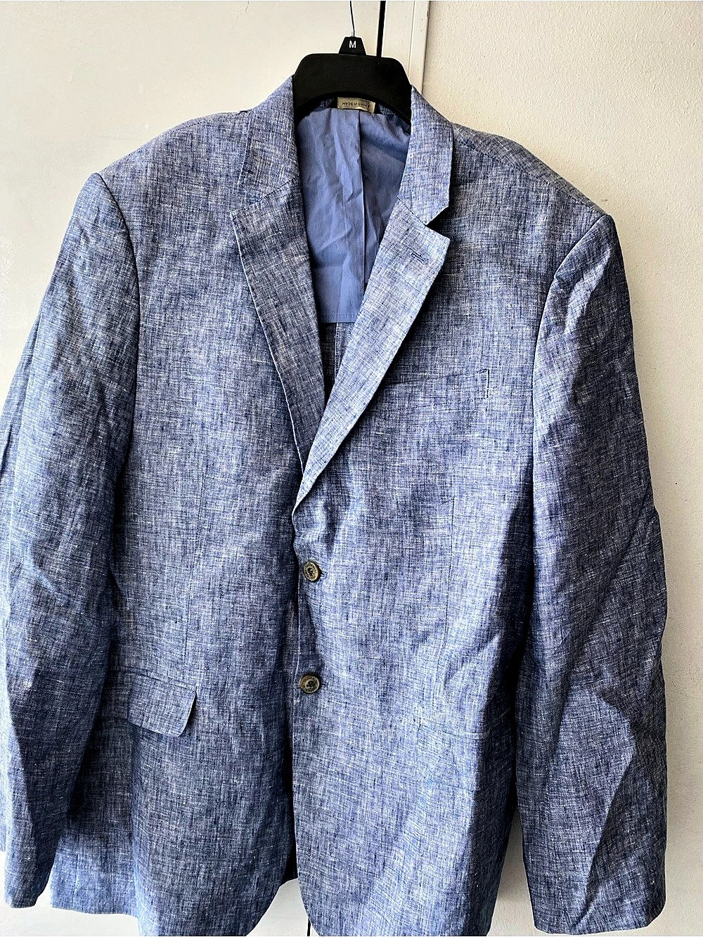 Tasso Elba Linen Blazer in Blue Size XL Like New